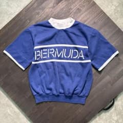 8SM2 リンガーTシャツ スウェット生地 インポート ブルー 古着used 