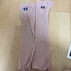 チャコット　低学年　バレエ用 レッグウォーマー ピンク リボン刺繍のサムネイル