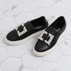 メ*イ様 +diana【軽量】パールバックルスリッポン　スニーカー　厚底　美品❤のサムネイル