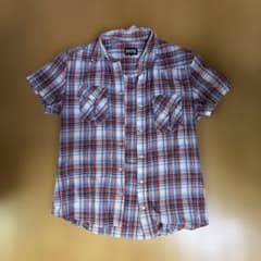 PPFM 半袖 チェックシャツ レッド ブルー サイズMのサムネイル