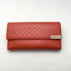 GUCCI グッチ マイクロシマ レザー 長財布 ロゴプレート 0712-5 - メルカリ