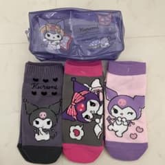 クロミちゃん　靴下　3足セット　ポーチ付きのサムネイル