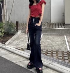 EMODA　リボンストリングフレアハイウエストパギンス xsのサムネイル