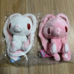 汎用うさぎ 手乗り鎮座ぬいぐるみ ホワイト ピンク セット - メルカリ