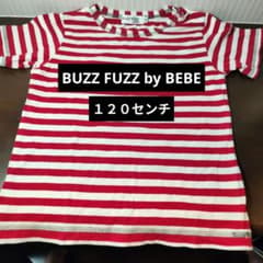 미품*120,BUZZ FUZZ by BEBE,보더,T셔츠 ,레드