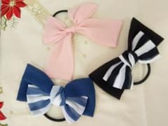 タイムサービス！シフォンリボン ヘアゴム 3点セット韓国産のサムネイル
