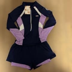 K*o様 レディース ラッシュガード 上下セット ネイビー パープル