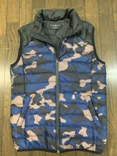 試着のみ 超美品 三喜タグ付き国内正規 ハイドロゲン ダウンベスト 青 
