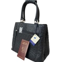 ✨極美品✨JRA認定 オーストリッチ 本革 ブラック ハンドバッグシルバー金具✧ JRA認定✨極美品✨高級オーストリッチバッグ 黒 冠婚葬祭 クライン