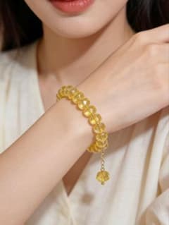 スワロフスキー風クリスタルYELLOWブレスレット17cmのサムネイル