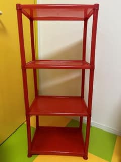 スペースエイジ 昭和レトロポップ 棚 レッド色 ミッドセンチュリー 三