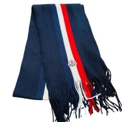 モンクレール MONCLER イタリア製　ラッセルストライプ ニットマフラー モンクレール MONCLER イタリア製 ラッセルストライプ ニットマフラー