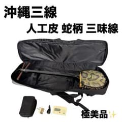 沖縄三線 三味線 人工 人工皮和楽器 合皮 蛇柄 蛇三線 ケース付き・付属品付き 沖縄三線 人工皮 蛇柄 三味線 和楽器 ケース付 - メルカリ