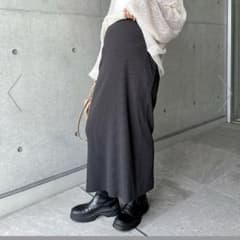 andme セルフカットリブタイトスカート パープル　マタニティのサムネイル