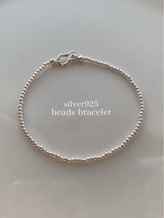 silver シルバー 925 ビーズ シャイニー ブレスレット17 18 19 - メルカリ