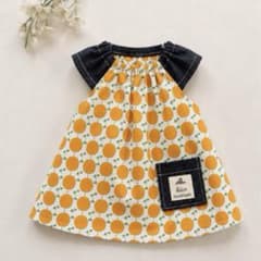 ハンドメイド 犬服 オレンジ柄 ワンピースのサムネイル