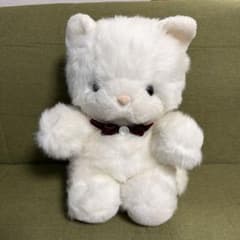 レア ナカジマ 昭和レトロ ぬいぐるみ 猫 白猫 リボン - メルカリ