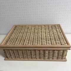 ウィッカー 蓋付きバスケット - メルカリ