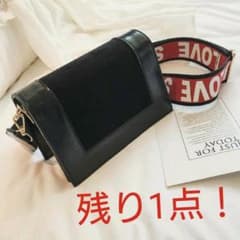 今の季節にぴったり★レディース ミニ ショルダーバッグ 黒♪印象的なストラップのサムネイル