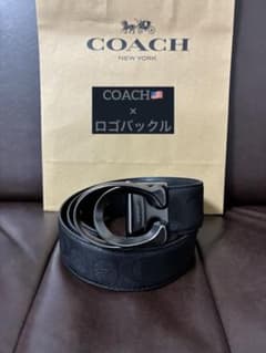 COACH コーチ　ブラックレザー　ベルト　マッドバックル！レア！早いもの勝ち！ COACH コーチ ブラックレザー ベルト マッドバックル！レア！早いもの