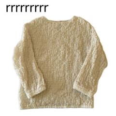 美品】 rrrrrrrrr オーガニックコットンシュリンクレースブラウス 