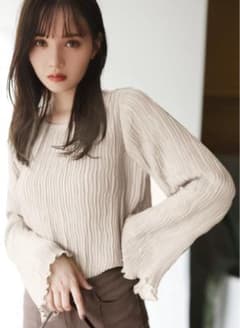 GRL プリーツ フレアスリーブ シアートップス [fo1456]のサムネイル