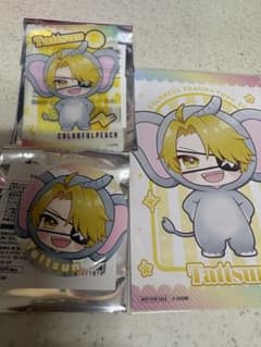 カラフルピーチ たっつん 東武動物公園コラボ 缶バッジ クリアカード