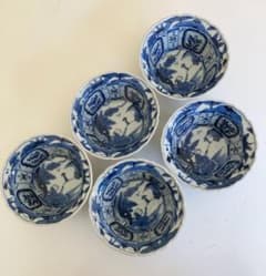 中国芙蓉手の向付！宣徳年製 文人と家屋図 ５客とも綺麗なお品 中国芙蓉手の向付！宣徳年製 文人と家屋図 5客とも綺麗なお品 - メルカリ