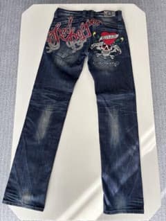 い様レッドペッパーエドハーディー コラボ デニムロゴ刺繍 28 スカル y2k RED PEPPERエドハーディコラボスカル刺繍デニム 28 インチ - メルカリ