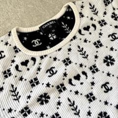 34 CHANEL シャネル ココマーク 半袖ニット - メルカリ