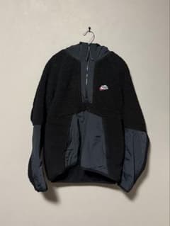 Nike ナイキ ボアジャケット ハーフジップ 切替 ブラック L フリース