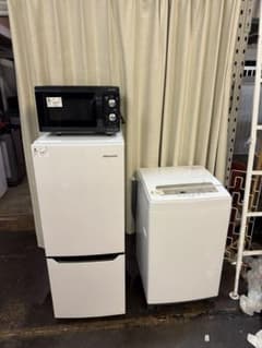 東京一部エリア購入限定 送料無料 生活家電3点セット冷蔵庫 洗濯機 電子レンジのサムネイル