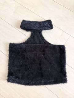 ベアトップ　シャギーニット　ブラックのサムネイル