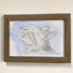 J1 「ねこ」色鉛筆 手描き原画 一点物 アート - メルカリ