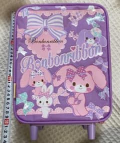 未使用ボンボンリボンミニキャリーバッグ スーツケース平成レトロ 
