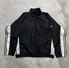 90s adidas ナイロンジャケット 薄手 古着 00s Y2K 黒のサムネイル