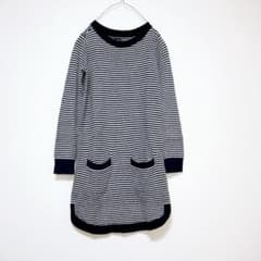 babyGAP ニット長袖ワンピース ボーダー ネイビー ロングワンピ セーター