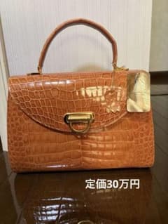 クロコダイル ハンドバッグ ブラウン