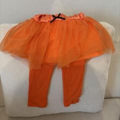 ハロウィンに‼️チュールスカート レギンス オレンジのサムネイル