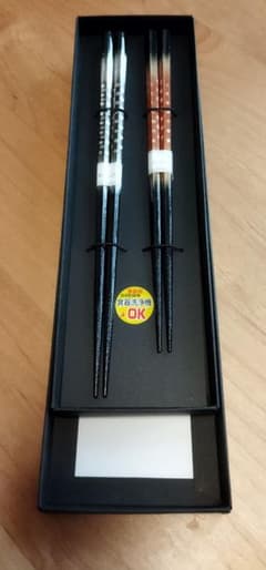 夫婦箸　風雅　六角豆絞り　黒箱2入り　新品未使用のサムネイル