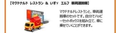 ハッピーセット　トミカ　マクドナルドレストラン　&　いすゞ　エルフ　車両運搬車のサムネイル
