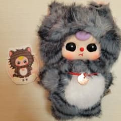 未使用 Baby Three 猫シリーズ ぬいぐるみキーホルダー グレー 富貴のサムネイル