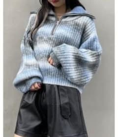 INGNI♥グラデーションニット♥ショート丈♥グレイル♥SHEIN♥ダズリンのサムネイル