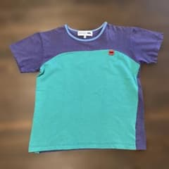 希少 ベルギー製 garçon 切り替えデザイン Tシャツ パープル グリーンのサムネイル