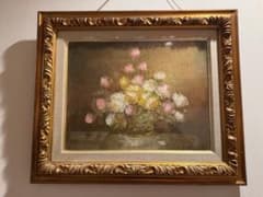 58cm×49cm アンティーク額縁とバレリーナと花束のアート作品のサムネイル