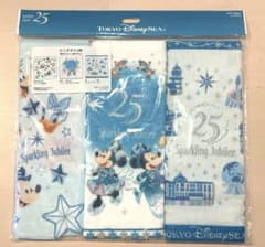 【新品未使用】東京ディズニーシー 25周年 ミニタオル 3枚セットのサムネイル