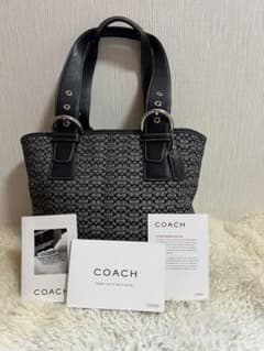 COACH ミニシグネチャー トートバッグ 黒 6383 付属品完備！ COACH ミニシグネチャー トートバッグ 黒 6383 付属品完備！ - メルカリ