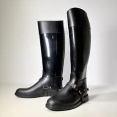 美品JIMMY CHOO ジミーチュウ レインブーツ ロング ブラック 24.0 美品JIMMY CHOO ジミーチュウ レインブーツ ロング ブラック 24.0