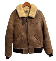 難有り USA製☆AVIREX B-6 ムートン フライトジャケット 36 茶色