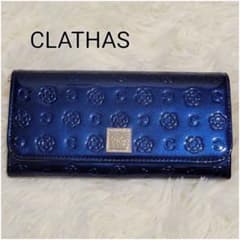 未使用品✨ クレイサス 長財布 ネイビー カメリア エナメル エンボス